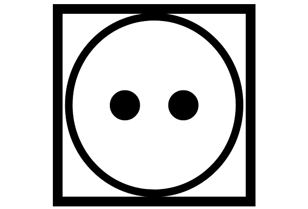 C'est donc un cercle dans un carré avec deux points