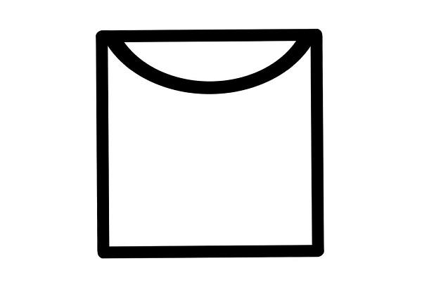 Icône de séchage vertical sous la forme d'un rectangle avec une ligne courbe