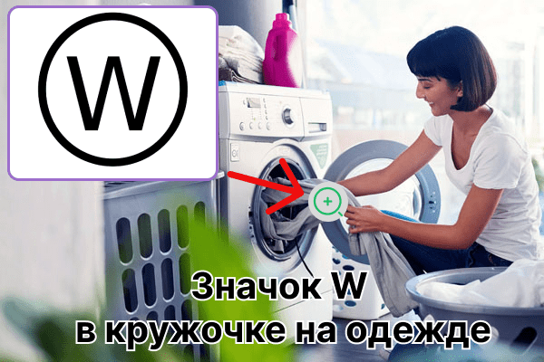 Icône W dans un cercle sur les vêtements