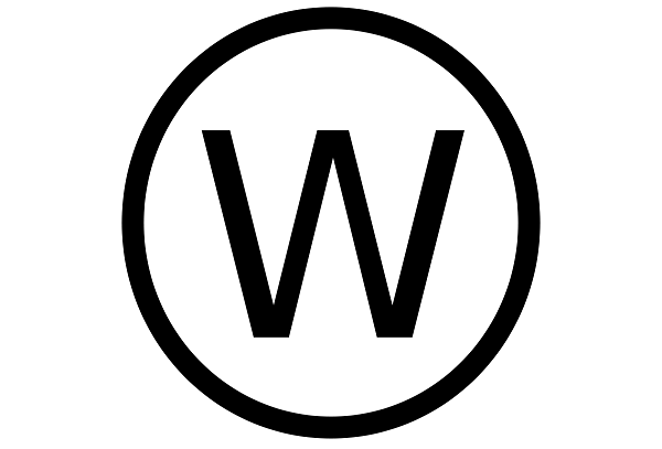 Icône W dans un cercle sur les vêtements