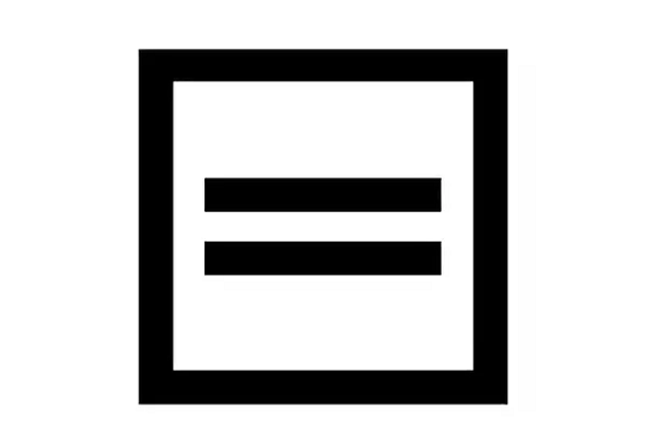 Icône carrée avec des lignes à l'intérieur