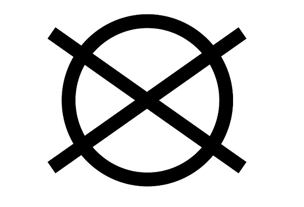 Icône d’interdiction de nettoyage à sec