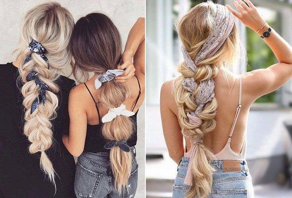 Foulard tissé en tresse