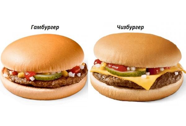 Hamburger et cheeseburger