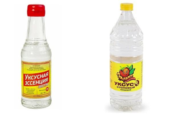 Essence de vinaigre et vinaigre de table