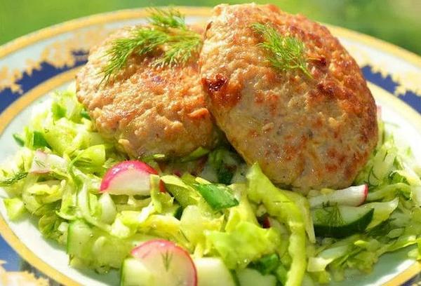 Escalopes avec salade