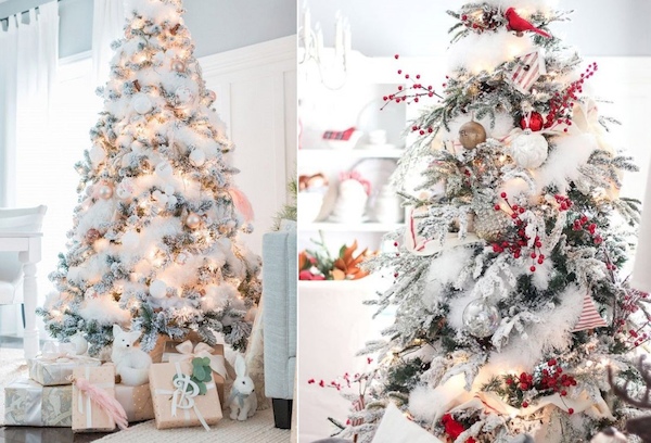 Décoration de sapin de Noël en épicéa de neige