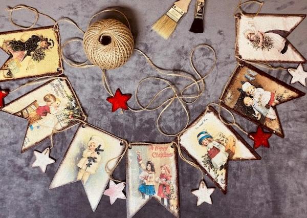 Guirlande de cartes vintage