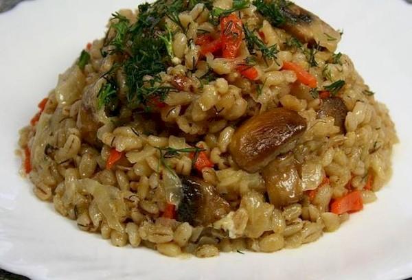 Foie de boeuf à l'orge perlé et légumes