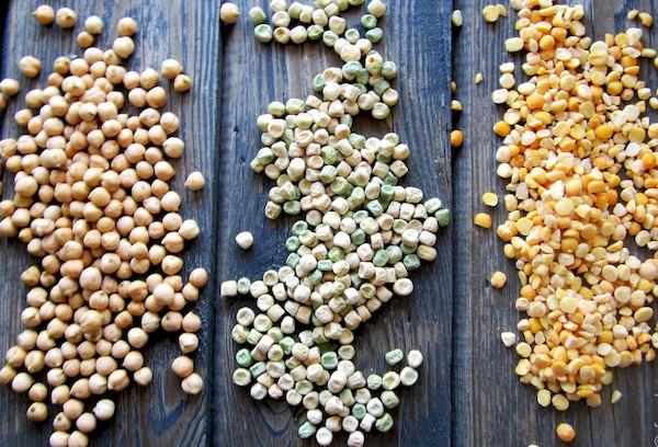 Pois chiches et petits pois