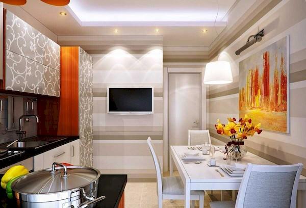 Hauteur d'installation du téléviseur au mur dans la cuisine