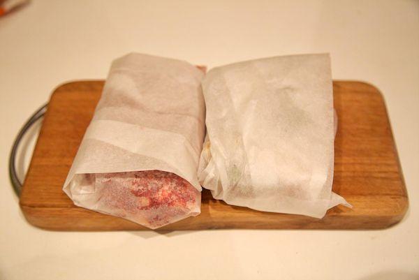 Viande en papier sulfurisé