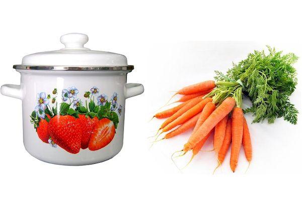 Conserver les carottes dans une poêle émaillée