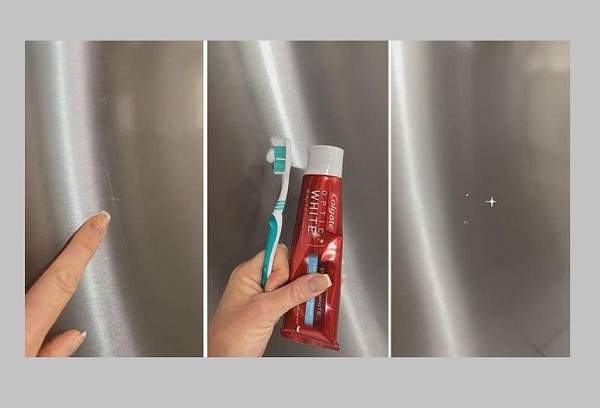 Supprimer les rayures d'un réfrigérateur avec du dentifrice